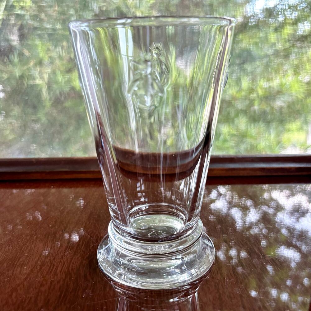 La Rochere France Bee Iced Tea Glass, Footed French Glassware